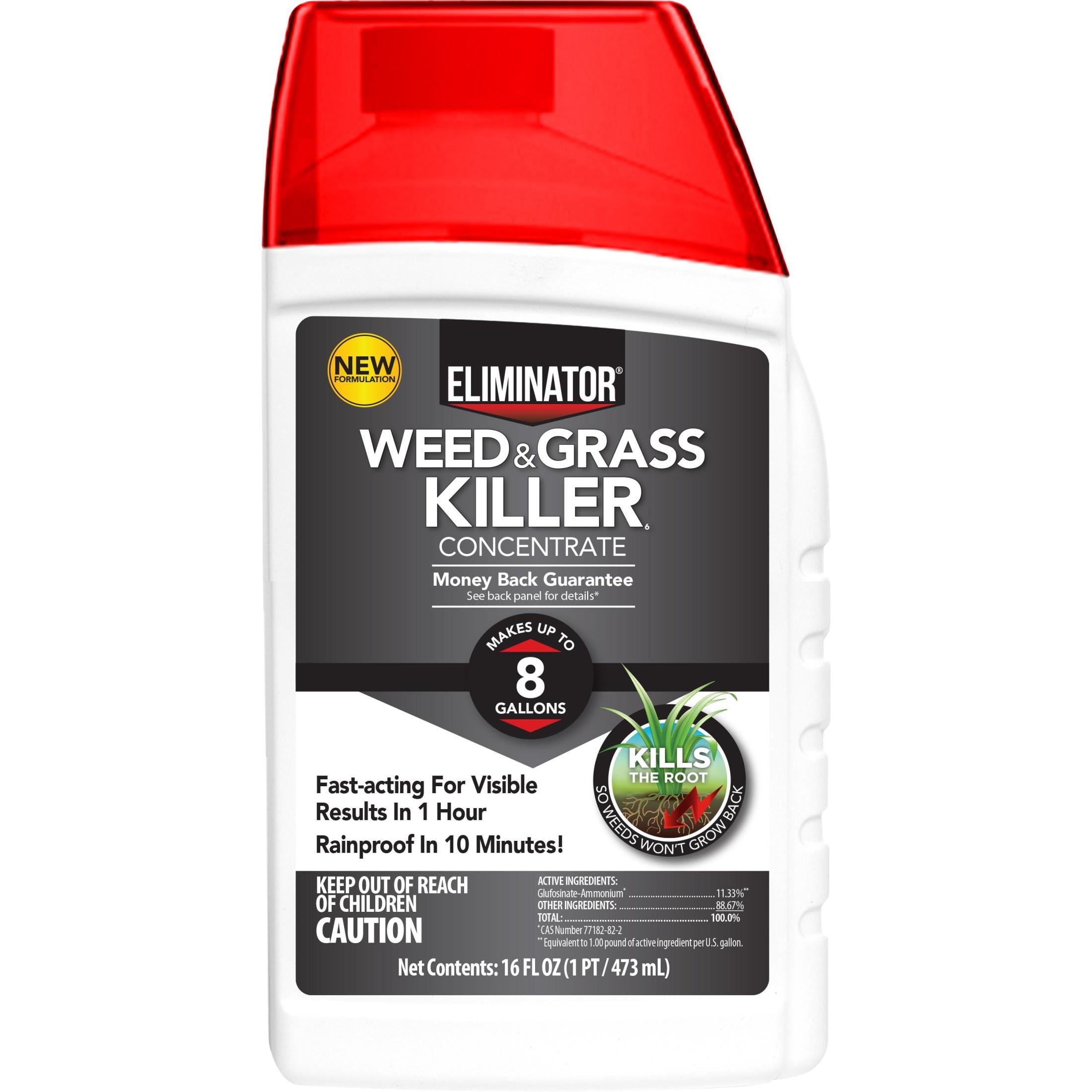 Eliminator Weed & Grass Killer Concentrate Herbicide, 16 fl oz, Kills Down to The Root