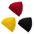 thumbnail image 2 of American Trends Winter Hats for Men Women Slouchy Cuffed Beanies Soft Plain Knit Hats Skull Caps Unisex 3 Pack（Black & Red & Yellow）, 2 of 7