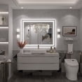 thumbnail image 3 of Frameless Frontlit LED Anti-fog Bathroom Vanity Mirror 40x30 inch, 3 of 10