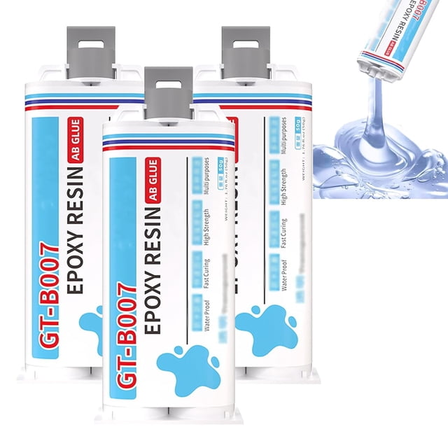 Clear Epoxy Resin AB Glue,epoxy Glue All Purpose,Wear-Resistant, Waterproof,for Repairing Tile, Metal,Plastic (3PC)
