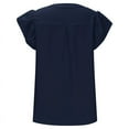 thumbnail image 6 of Blouse Women'S Ruffle Cap Sleeve Shirt Blouse with V-Neck T-Shirt Navy Blue XL, 6 of 8