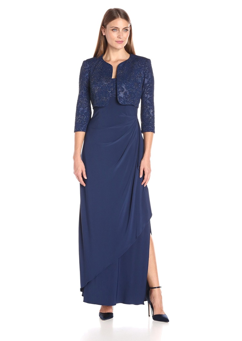 Alex Evenings Women's Draped Gown 