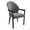 Grey, variant on LeisureMod Dining Chair in Leather Upholstery Kitchen Chair Ergonomic Armchair with Rubberwood Base and Gold Accents Padded Seat and Back for Modern Home and Office Opaline Series in Brown/Cream