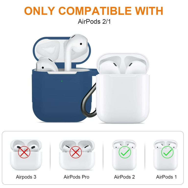 Supfine 2 in 1 AirPods Case Cover Soft Silicone Protective and AirPod Cleaner Kit Compatible with AirPods 2nd 1st Generation Charging Case Blue