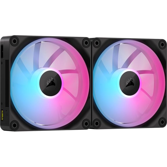 Ventilador Corsair iCue Link LX140 RGB 140 mm PWM, paquete doble, negro