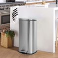 thumbnail image 6 of Dkelincs Kitchen Trash Can with Lid 8 Gallon/30L Step Garbage Can Stainless Steel Waste Bin with Plastic Inner Bucket, Silver, 6 of 7
