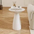 thumbnail image 4 of Pedestal Drink Table, Small Round Martini Table, Metal End Table for Small Space, Living Room, White, 4 of 7