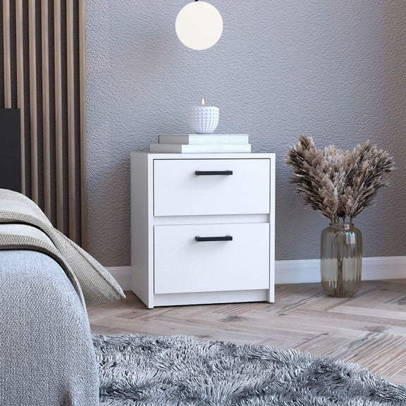 Drawers with Black Handles / Bedroom Nightstand for Essentials / Save Room Real Estate