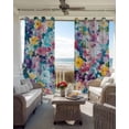 thumbnail image 6 of Spring Floral Kitchen Curtains Modern Oil Painting Abstract Art Cafe Short Curtains for Bathroom Blackout Window Curtain Grommet Small Window Treatment Tier Drapes for Bedroom Living Room 52"x45"x2, 6 of 9