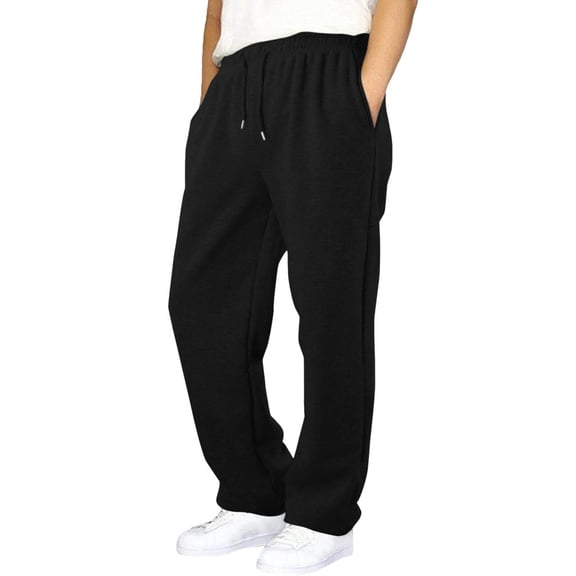 BCSIOAOI Boys Pants,Solid Drawstring Elastic Waist Sweatpants with Pockets Black 8-9 Years