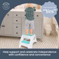 thumbnail image 2 of Dreambaby Toddler & Me 2 Step Stool - Designed for Kids & Adults - Holds up to 300lbs Maximum Weight Capacity - 10.5inch Tall & 15.4inch Wide - with Anti Slip Base Pads - Aqua - Model L6070, 2 of 7