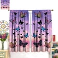 thumbnail image 3 of Butterfly Curtains Pink Sky Butterfly Fluttering Printed Decorative Home Blackout Curtains Bedroom Living Room 2 Sets 55x63in, 3 of 6