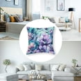 thumbnail image 5 of nygtbtfer Purple Flowers Design Teal Blue Floral Cute Garden Colorful Throw Pillow, Multicolor White, 5 of 7
