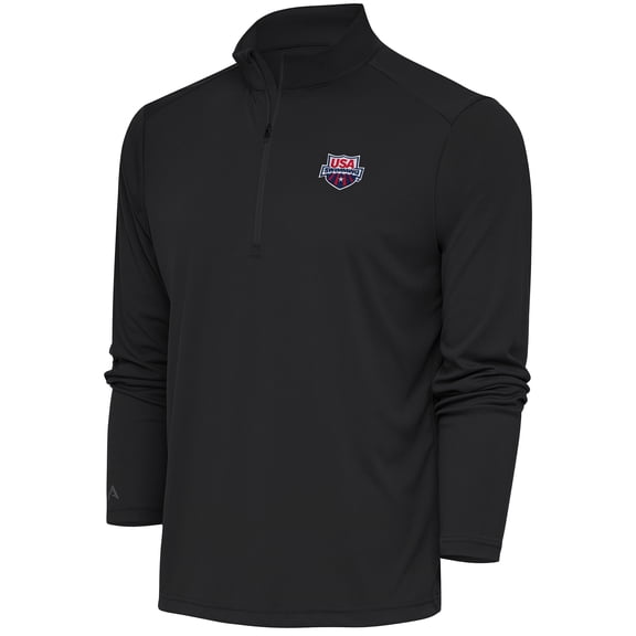 Men's Antigua  Charcoal USA Swimming Tribute Quarter-Zip Pullover Top