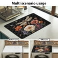 thumbnail image 7 of ZIATUBLES Washing Machine Dust Cover Mat Versatile Washer Dryer Top Protector Cover Pad for Laundry Room Absorbent Heat-Resistant Kitchen Mat, 24 x 19.7 Inch, Dragonfly Flower Black, 7 of 7