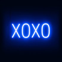 SpellBrite XOXO LED Sign for Business. 18.1" x 6.3" Blue XOXO Sign Has Neon Sign Look With Energy Efficient LED Light Source. Visible from 500  Feet, 8 Animation Settings.