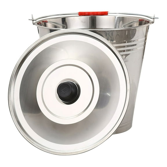KONTONTY Stainless Steel Pickup Bucket with Lid Large Capacity Portable Water Container for Home Use