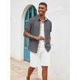 thumbnail image 5 of HAOMEILI Men's Button Down Shirts Short Sleeve Casual Shirts Summer Beach Shirts Vacation Wedding Shirts with Pocket, 5 of 8