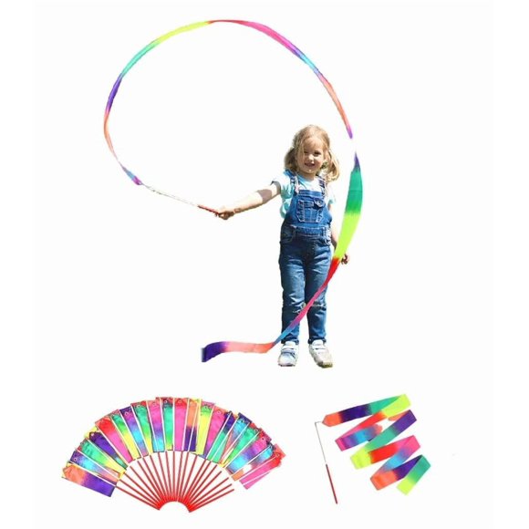 Ribbon Wands Dervea, paquete de 20 obsequios para fiestas, Rainbow Kids