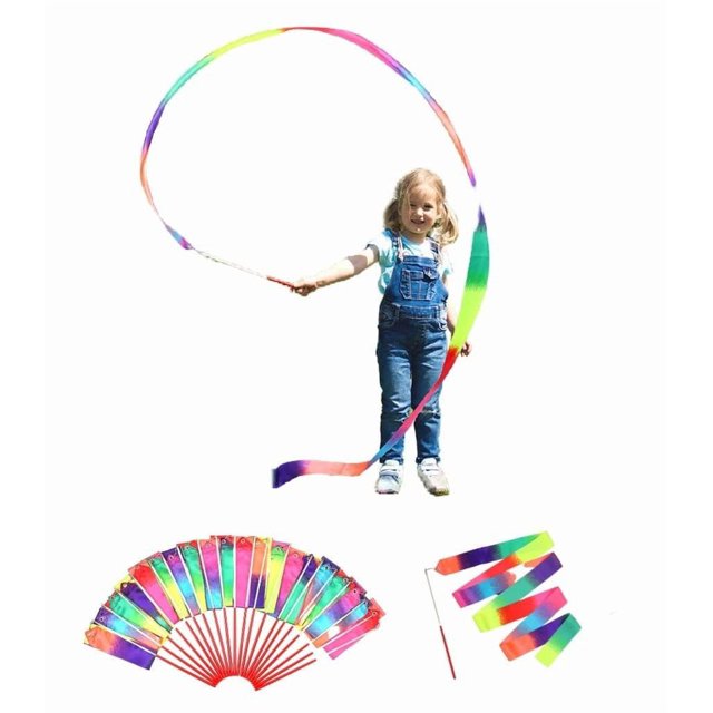 Ribbon Wands Dervea, paquete de 20 obsequios para fiestas, Rainbow Kids