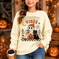 thumbnail image 2 of Venzia Women Cute Fall Sweatshirt, Retro Pumpkin Black Cat Cartoon Graphic Crewneck Casual Autumn Pullover Top, 2 of 6