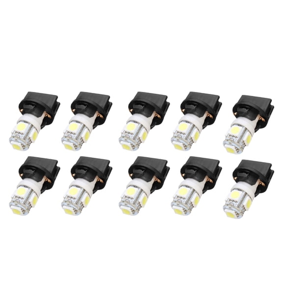 10X T10 White 5050 194 LED Bulbs Instrument Gauge Cluster Dash Light with Socket,1 set * 10 instrument lights,white