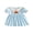 Blue Striped, variant on RUINIXCW Toddler Baby Girl Halloween Dress Outfit Kids Baby Girl Summer Fall Dress Clothes Pumpkin Ghost Letter Embroidery Doll Collar Short Sleeve Striped Dress