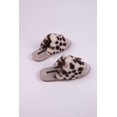 thumbnail image 2 of Pretty You London Women's Danni Fluffy Cuff Mule Slipper in Animal, 2 of 5
