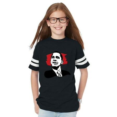 Barack Obama American President Youth Unisex Football Fine Jersey