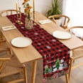thumbnail image 3 of Red Plaid Christmas Table Runner 60 Inches Long Farmhouse Dress Scarves, Snowman Snowflake Xmas Tree Winter Dining Tablerunner for Coffee Table/Kitchen Island/Party Décor, 13" x 60", 3 of 8