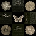thumbnail image 3 of Greene, Taylor 15x15 Black Modern Framed Museum Art Print Titled - Sepia Floral 9 Patch I, 3 of 5
