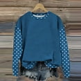 thumbnail image 2 of UTSJKR Polka Dot Sweater for Women 2026 Fashion Winter Spring Chunky Crewneck Lantern Sleeve Loose Knit Pullover Sweaters Top Blue L, 2 of 4