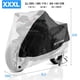 thumbnail image 2 of Funda para motocicleta de poliéster 190T, funda protectora para motocicleta XXXL, color negro y plateado, protección para motocicletas al aire libre contra la lluvia, el viento y el sol, 2 of 5