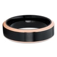 thumbnail image 2 of Black Tungsten Ring,Brush Ring,Black Tungsten Carbide Ring,Engagement Ring,Beveled Edges,6mm Ring, 2 of 4