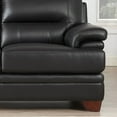 thumbnail image 6 of Hydeline Luxor Top Grain Leather Loveseat Black with Tapered Legs Memory Foam and Springs Seating, 6 of 8