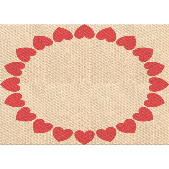 Ahgly Company Machine Washable Indoor Rectangle Transitional Construction Cone Orange Area Rugs, 8' x 12'