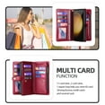 thumbnail image 5 of Wallet Case for Samsung Galaxy S22, 2 In 1 Detachable Magnetic Cover Multiple Cards Slots Zipper Pocket RFID Blocking Stand Hand Strap Protective Phone Case for Women Men, Red, 5 of 7