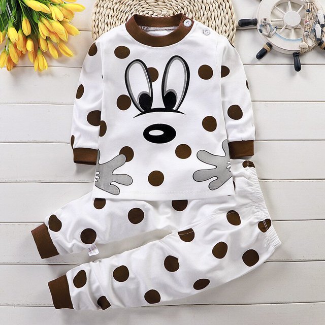 Conjuntos de ropa para niños y niñas, ropa de dormir de algodón con dibujos animados, pantalones, Otoño e Invierno