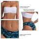 thumbnail image 5 of Traje de baño dividido elástico para mujer: ropa de playa cómoda, conjunto de bikini de poliéster de cintura alta blanco talla S, 5 of 6