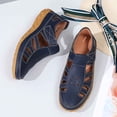 thumbnail image 5 of EliteGoogv Womens Flat Sandals Closed Toe Adjustable Strap Summer Shoes For Women Casual Outdoor Walking Footwear Blue US:12.5, 5 of 9