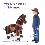 PonyCycle Kid-Powered Hores Ride-On Toy, No Battery, Smooth Wheels, Ages 3-4, Chocolate Brown, Ux321
