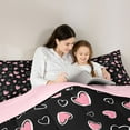thumbnail image 5 of Feelyou Chic Love Heart Bedding Comforter Set for Kid, Abstract Grey Twin Comforter Sets, Modern Fashion Cartoon Reversible Bedding Set, Breathable Home Decor, 2-Piece, 5 of 8