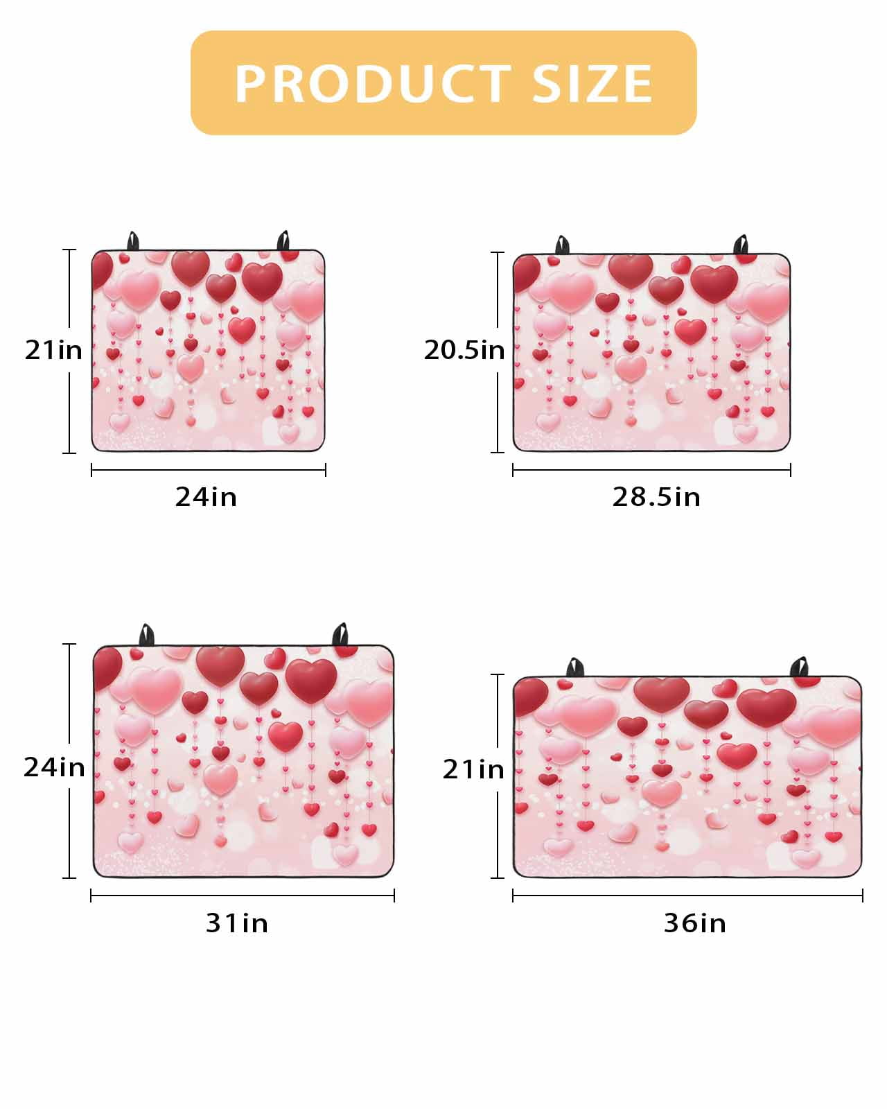 Large Induction Cooktop Protector Mat Pink Valentine's Day Stove Top Covers for Electric Stove, Romantic Love Heart Decorative Stove Burner Cover Mats, Glass Top Stove Cover