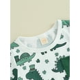 thumbnail image 6 of Bslissey Toddler Baby Boys Irish Shorts Sets Short Sleeve Clover Dinosaur Print Tops + Solid Color Drawstring Shorts 0-3T Infant Casual Summer 2Pcs Outfits, 6 of 9