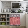 thumbnail image 6 of BBilaBu Checkered Oven Skirt for Farmhouse Kitchen Decor, Stove Cover Skirt with Ribbon Ties, Drill-Free Installation, 6 of 7
