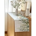 thumbnail image 5 of Table Runner 60 Inches Long for Kitchen Dining, Sage Green Eucalyptus Leaves Dresser Scarf Farmhouse, Dining Table Decorations for Wedding/Parties, Spring Botanical Floral 13 x 60 In, 5 of 8