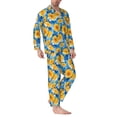 thumbnail image 2 of Daiia Blue Ocean Wave Sunflower for Men's Long-Sleeved Pajama Set – Soft & Comfortable Sleepwear Button-Up Pajamas Cozy Lounge Wear-XX-Large, 2 of 7