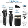 thumbnail image 4 of KEMEI Professional Hair Clippers for Men, Cordless Complete Barber Clipper T-Blade Trimmer Foil Shaver Set, Electric Hair Cutting Full Kit with 9 Guide Comes, USB Rechargeable, 4 of 6