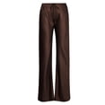 thumbnail image 4 of Levmjia Women's Satin Wide Leg Pants High Waisted Lounge Pants with Pockets Adjustable Drawstring Casual Trousers for Evening, 4 of 8