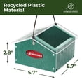 thumbnail image 3 of Kingsyard Upside Down Double Suet Feeder for Outside Hanging - Recycled Plastic Wild Bird Feeder with Rainproof Roof for Attracting Woodpeckers Nuthatches Chickadees Finches. Green, 3 of 7
